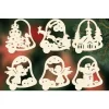 6 Clochettes De Noël En Bois Avec Motifs - Set N° 19<Ratags, décos de Noël lumineuses en bois Discount