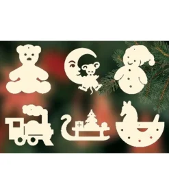 6 Jouets En Bois Pour La Décoration Du Sapin - Set N° 5<Ratags, décos de Noël lumineuses en bois Store