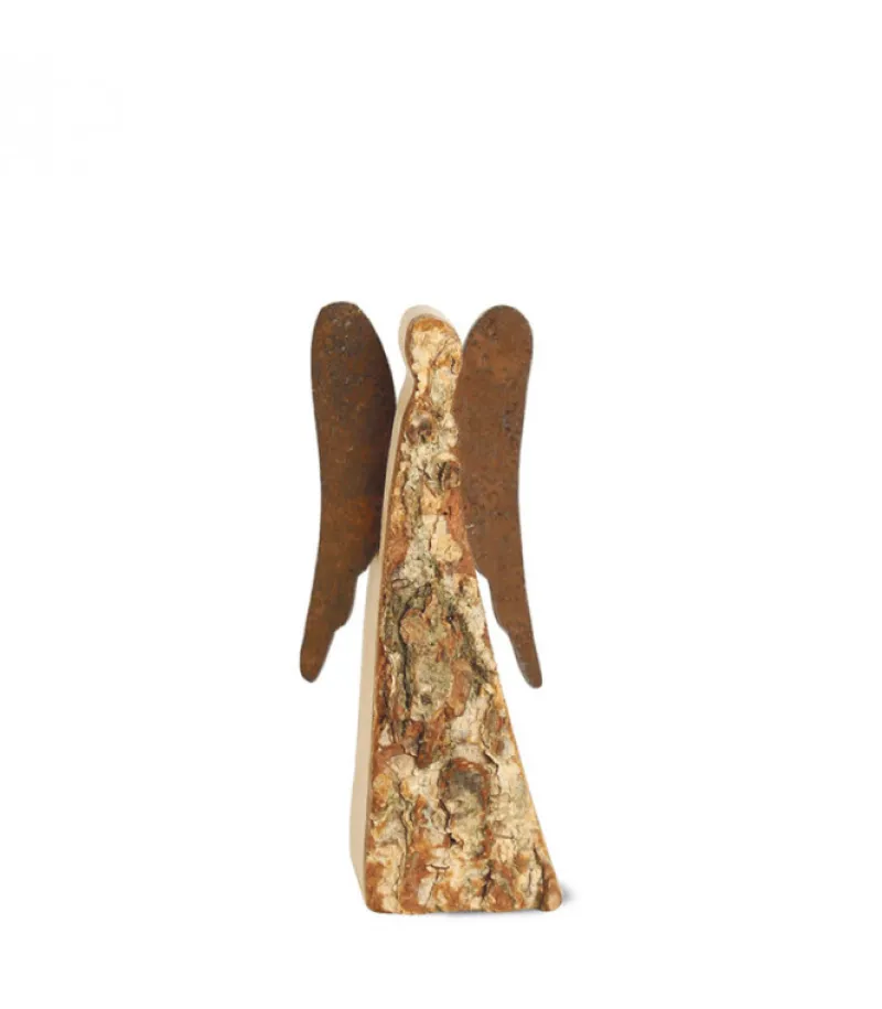 Ange De Noël En Bois Avec Ailes Metal, 9 Cm<Waldfabrik, photophore en bois et étoile sapin de Noël Hot