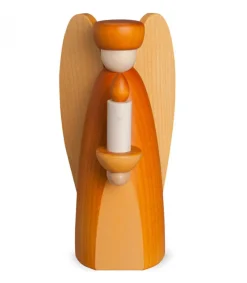 Ange De Noël En Bois Jaune Avec Bougie<Köhler, Père Noël en bois Shop