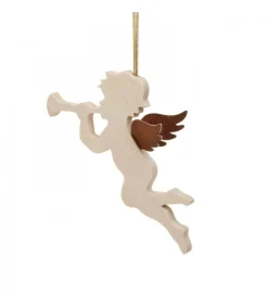 Ange Pour Sapin En Bois D'Erable Avec Trompette<Waldfabrik, photophore en bois et étoile sapin de Noël Sale