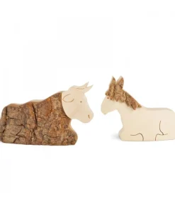Animaux En Bois Pour Crèche De Noël, L'Ane Et Boeuf, 6 Cm<Waldfabrik, photophore en bois et étoile sapin de Noël Cheap