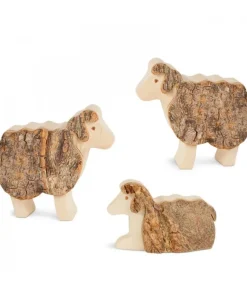 Animaux En Bois Pour Crèche De Noël, Trois Moutons 5 Cm<Waldfabrik, photophore en bois et étoile sapin de Noël Online