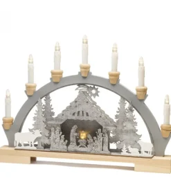 Arche Lumineuse Led En Bois Avec Crèche De Noël, 7 Lampes, 45 Cm<Konstsmide, guirlandes lumineuses de Noël Best Sale