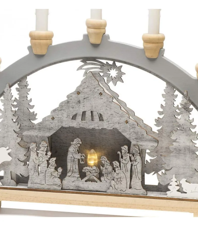 Arche Lumineuse Led En Bois Avec Crèche De Noël, 7 Lampes, 45 Cm<Konstsmide, guirlandes lumineuses de Noël Best Sale