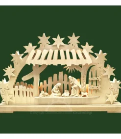 Arche Lumineuse Led, Personnages Crèche De Noël En Bois Naturel Cisele<Ratags, décos de Noël lumineuses en bois Cheap