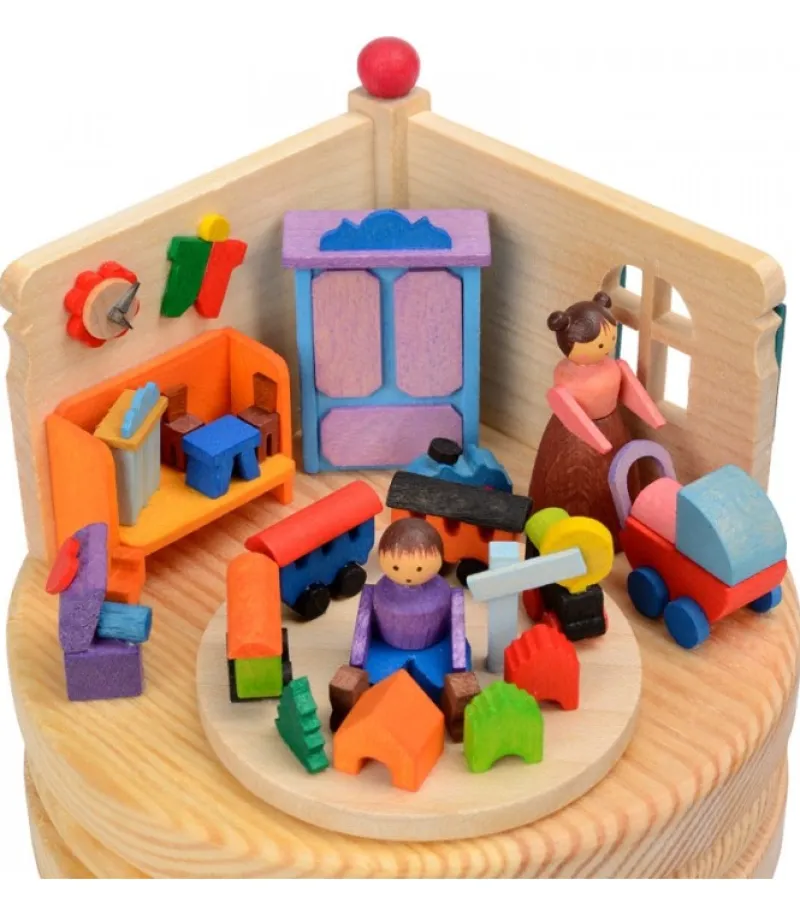 Boite A Musique En Bois, Maman Et Ses 2 Enfants<Graupner, décoration de sapin de Noël, Déco Noël enfant Outlet