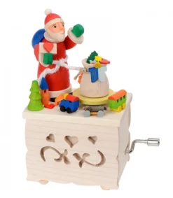 Boite A Musique Enfant A Manivelle, Père Noël Et Jouets<Graupner, décoration de sapin de Noël, Déco Noël enfant Best Sale