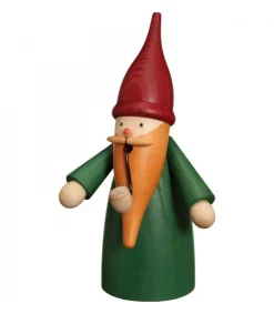 Bonhomme Fumeur Père Noël Manteau Vert<Seiffener Volkskunst Hot