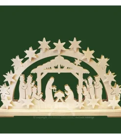 Bougeoir Electrique Led Crèche Lumineuse En Bois<Ratags, décos de Noël lumineuses en bois Best