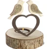 Bougeoir En Bois, 2 Oiseaux Sur Un Coeur, 13 Cm<Waldfabrik, photophore en bois et étoile sapin de Noël Hot