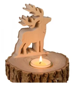 Bougeoir En Bois Brame Du Cerf, 13 Cm<Waldfabrik, photophore en bois et étoile sapin de Noël Clearance
