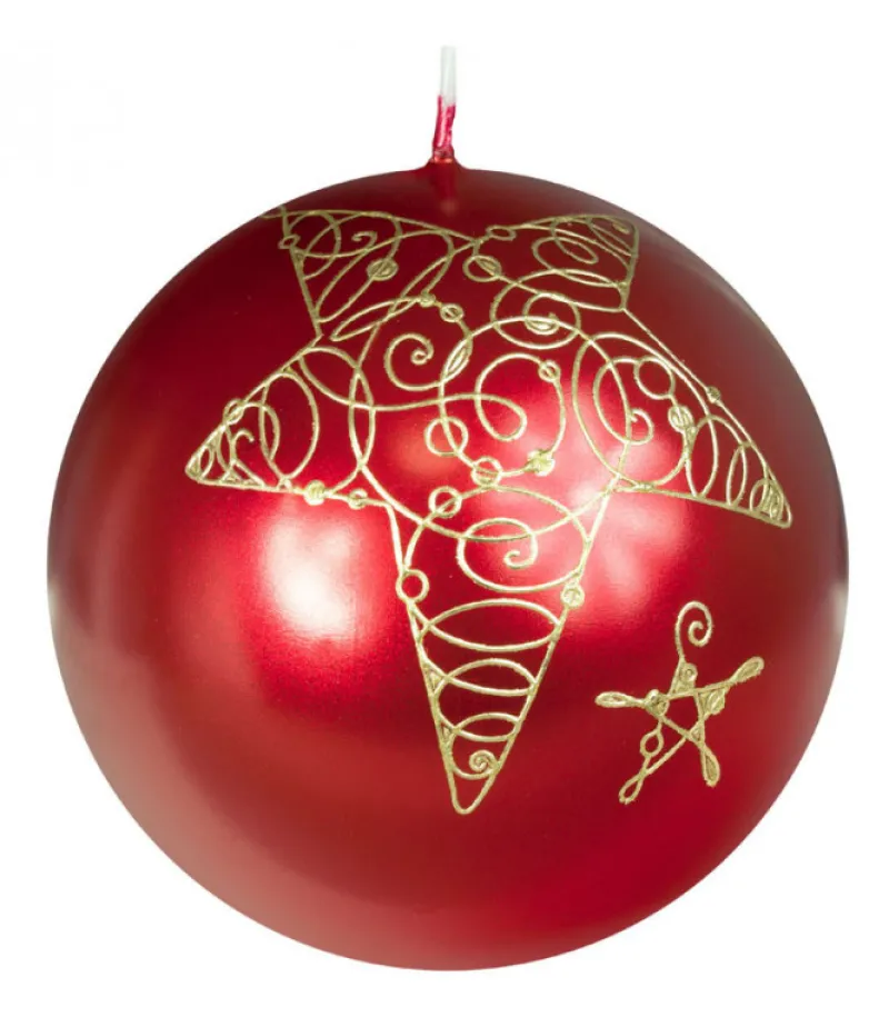 Bougie De Noël Boule Avec Etoile, 8 Cm<Ewa Kerzen, bougies de Noël et bougies de l'Avent Cheap