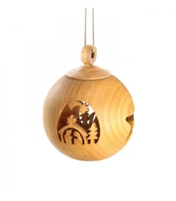 Boule De Noël En Bois, Motif Crèche, 6 Cm<Waldfabrik, photophore en bois et étoile sapin de Noël Cheap