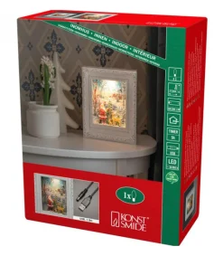 Cadre Photo Lumineux Père Noël Avec Animaux<Konstsmide, guirlandes lumineuses de Noël Shop