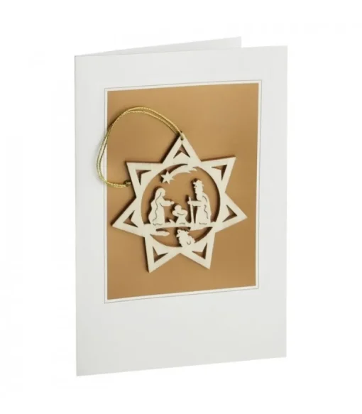 Carte De Voeux Avec Motif Nativite<Waldfabrik, photophore en bois et étoile sapin de Noël New