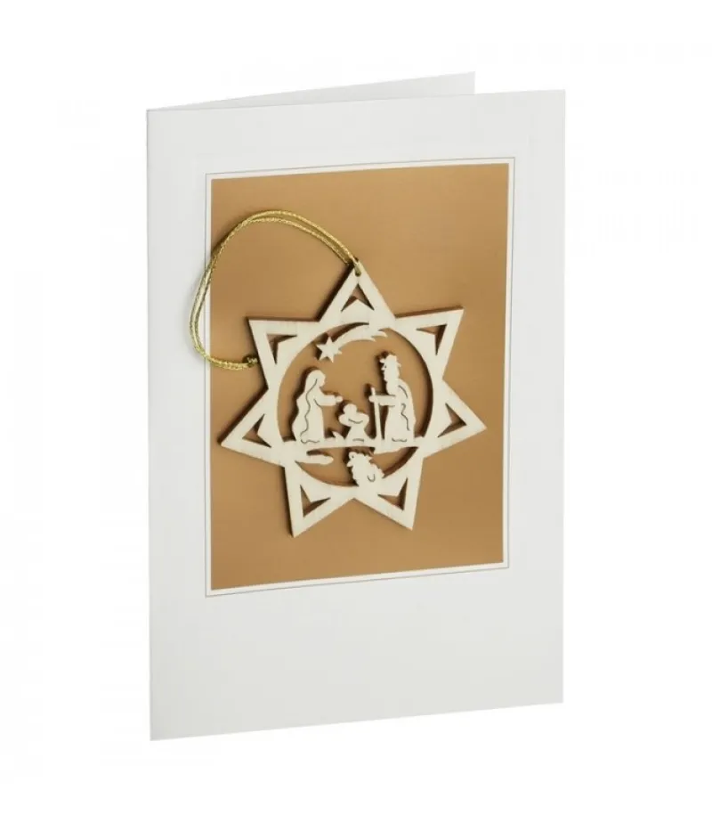 Carte De Voeux Avec Motif Nativite<Waldfabrik, photophore en bois et étoile sapin de Noël New