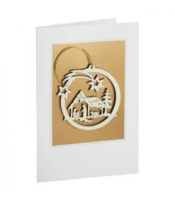 Carte De Voeux Avec Motif Crèche De Noël<Waldfabrik, photophore en bois et étoile sapin de Noël Online
