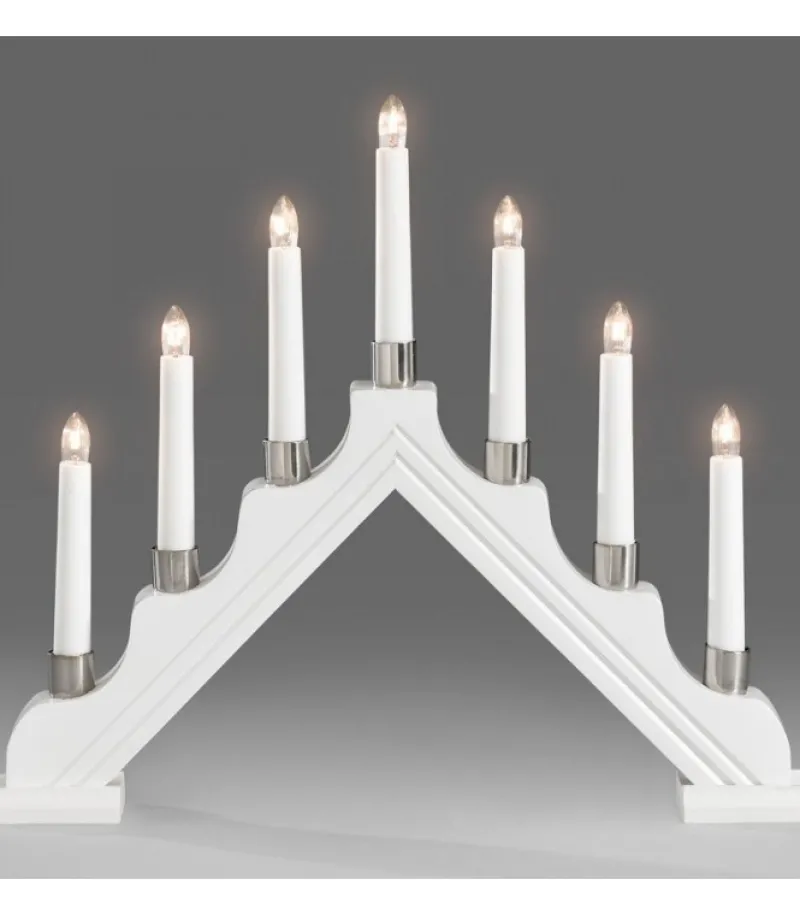 Chandelier À 7 Branches Electrique En Bois Blanc<Konstsmide, guirlandes lumineuses de Noël Clearance