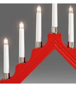 Chandelier À 7 Branches En Bois, Rouge<Konstsmide, guirlandes lumineuses de Noël Best