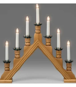 Chandelier 7 Bougies Electriques En Bois De Chene<Konstsmide, guirlandes lumineuses de Noël Discount