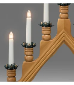 Chandelier 7 Bougies Electriques En Bois De Chene<Konstsmide, guirlandes lumineuses de Noël Discount