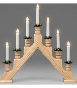 Chandelier 7 Branches Electrique En Bois Naturel<Konstsmide, guirlandes lumineuses de Noël Fashion