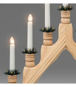 Chandelier 7 Branches Electrique En Bois Naturel<Konstsmide, guirlandes lumineuses de Noël Fashion