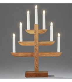 Chandelier 7 Branches En Bois De Chene Huile, 46 Cm<Konstsmide, guirlandes lumineuses de Noël New