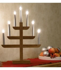 Chandelier 7 Branches En Bois De Chene Huile, 46 Cm<Konstsmide, guirlandes lumineuses de Noël New