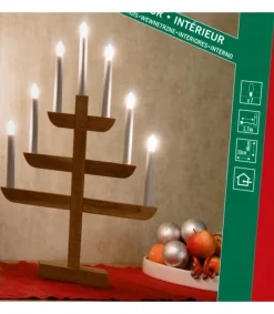 Chandelier 7 Branches En Bois De Chene Huile, 46 Cm<Konstsmide, guirlandes lumineuses de Noël New