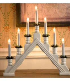 Chandelier Blanc À 7 Branches, Bougies Electriques<Konstsmide, guirlandes lumineuses de Noël Online