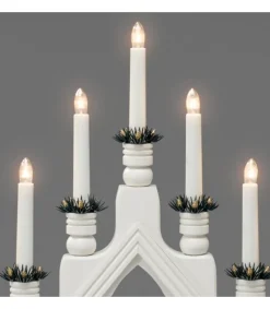 Chandelier Blanc À 7 Branches, Bougies Electriques<Konstsmide, guirlandes lumineuses de Noël Online