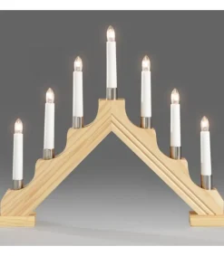 Chandelier De Noël À 7 Branches, Bois Naturel<Konstsmide, guirlandes lumineuses de Noël Cheap