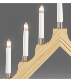 Chandelier De Noël À 7 Branches, Bois Naturel<Konstsmide, guirlandes lumineuses de Noël Cheap