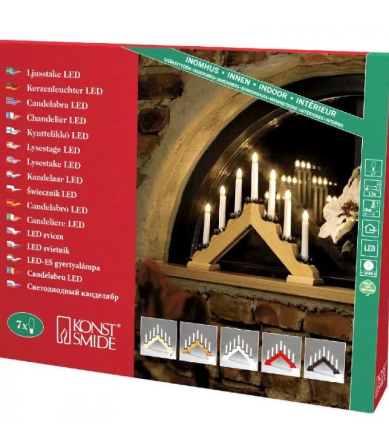 Chandelier De Noël 7 Branches Bois De Chene<Konstsmide, guirlandes lumineuses de Noël Sale