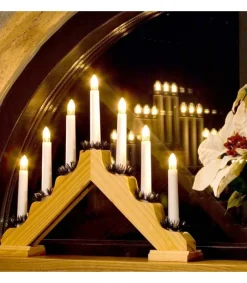 Chandelier De Noël En Bois Naturel<Konstsmide, guirlandes lumineuses de Noël Store