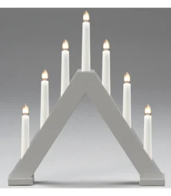 Chandelier En Bois Scandinave, Laque Gris Mat, 7 Ampoules<Konstsmide, guirlandes lumineuses de Noël Fashion