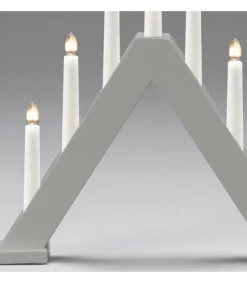 Chandelier En Bois Scandinave, Laque Gris Mat, 7 Ampoules<Konstsmide, guirlandes lumineuses de Noël Fashion