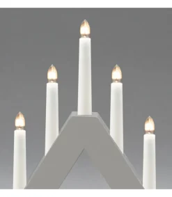 Chandelier En Bois Scandinave, Laque Gris Mat, 7 Ampoules<Konstsmide, guirlandes lumineuses de Noël Fashion