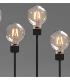 Chandelier Led 5 Ampoules Rondes Ambrees En Metal Noir, 54 Cm<Konstsmide, guirlandes lumineuses de Noël Cheap