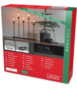 Chandelier Led 5 Ampoules Rondes Ambrees En Metal Noir, 54 Cm<Konstsmide, guirlandes lumineuses de Noël Cheap