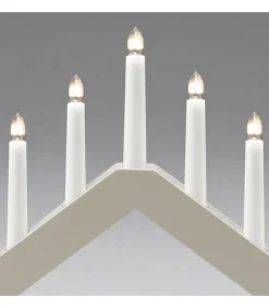 Chandelier Scandinave En Bois, Laque Beige Mat<Konstsmide, guirlandes lumineuses de Noël New