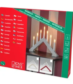 Chandelier Scandinave En Bois, Laque Beige Mat<Konstsmide, guirlandes lumineuses de Noël New