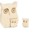 Chouette En Bois Avec Deux Bebes Chouettes, 10 Cm<Waldfabrik, photophore en bois et étoile sapin de Noël Cheap