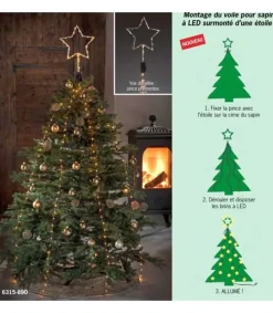 Cime Sapin De Noël, Voile Guirlande Avec Etoile Doree, 274 Diodes Led<Konstsmide, guirlandes lumineuses de Noël Shop