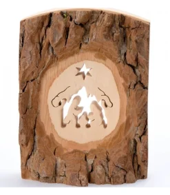 Crèche A Poser En Ecorce De Bois, 11 Cm<Waldfabrik, photophore en bois et étoile sapin de Noël Hot