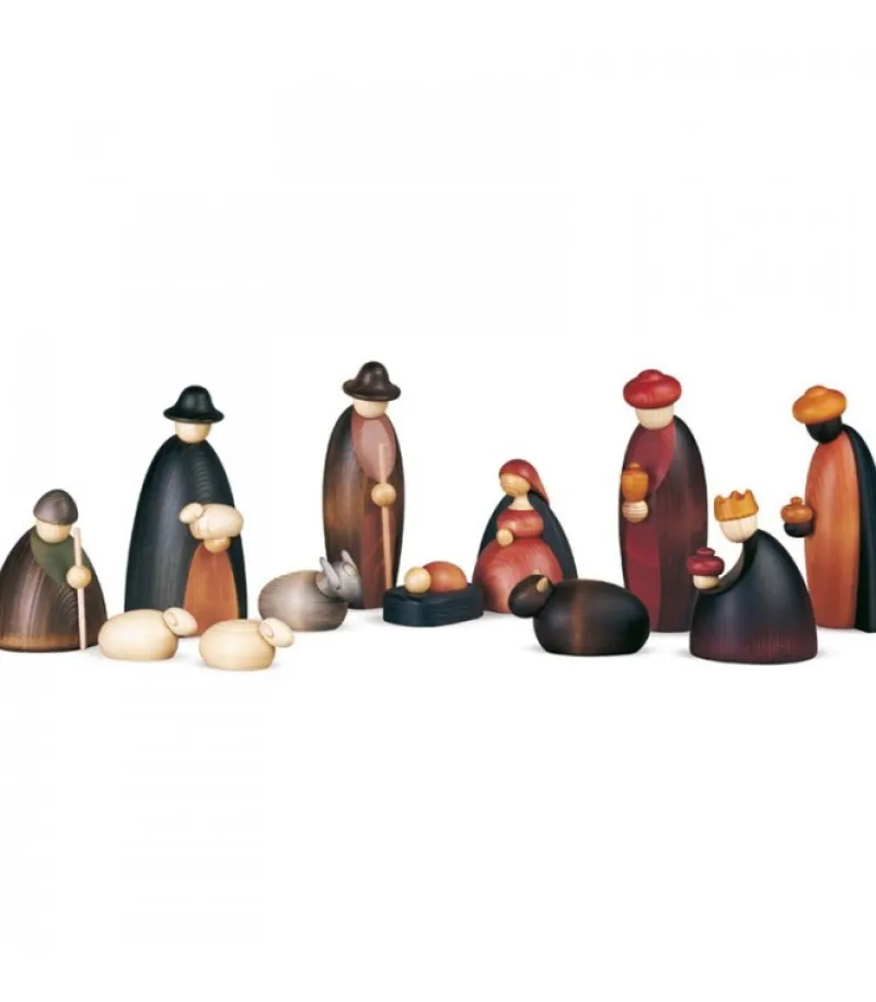 Crèche De Noël Complete Avec 12 Personnages 17 Cm<Köhler, Père Noël en bois Clearance
