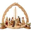 Crèche De Noël En Bois Avec Bougeoir 18 Cm<Richard Glasser, Pyramides de Noël allemandes Cheap