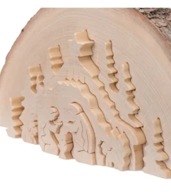 Crèche De Noël En Relief, Taillee Dans Un Rondin De Bois, 27 Cm<Waldfabrik, photophore en bois et étoile sapin de Noël New